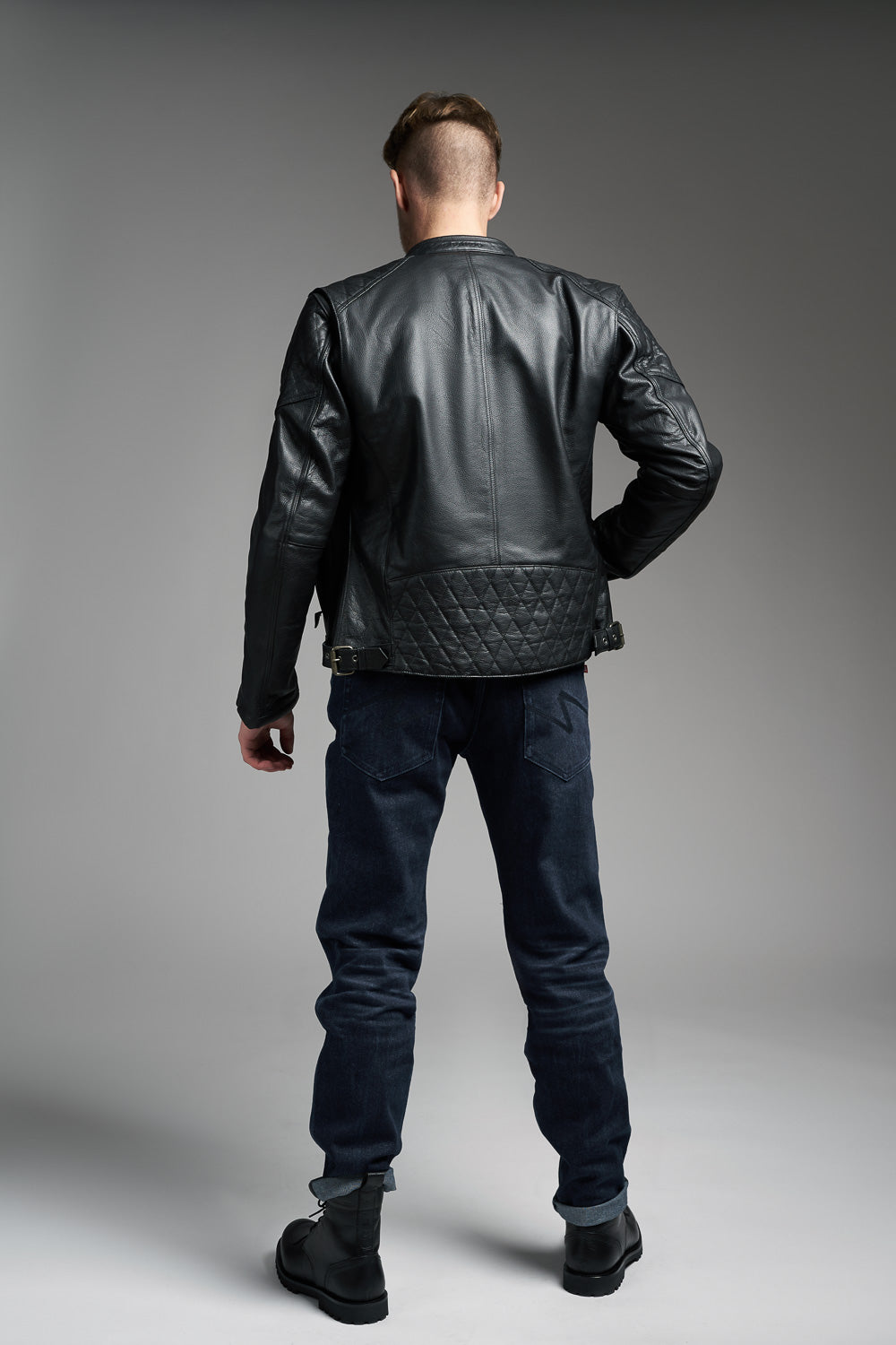 TWIN LEATHER JACKET BLACK - Men’s Leather Motorcycle Jacket Pando Moto