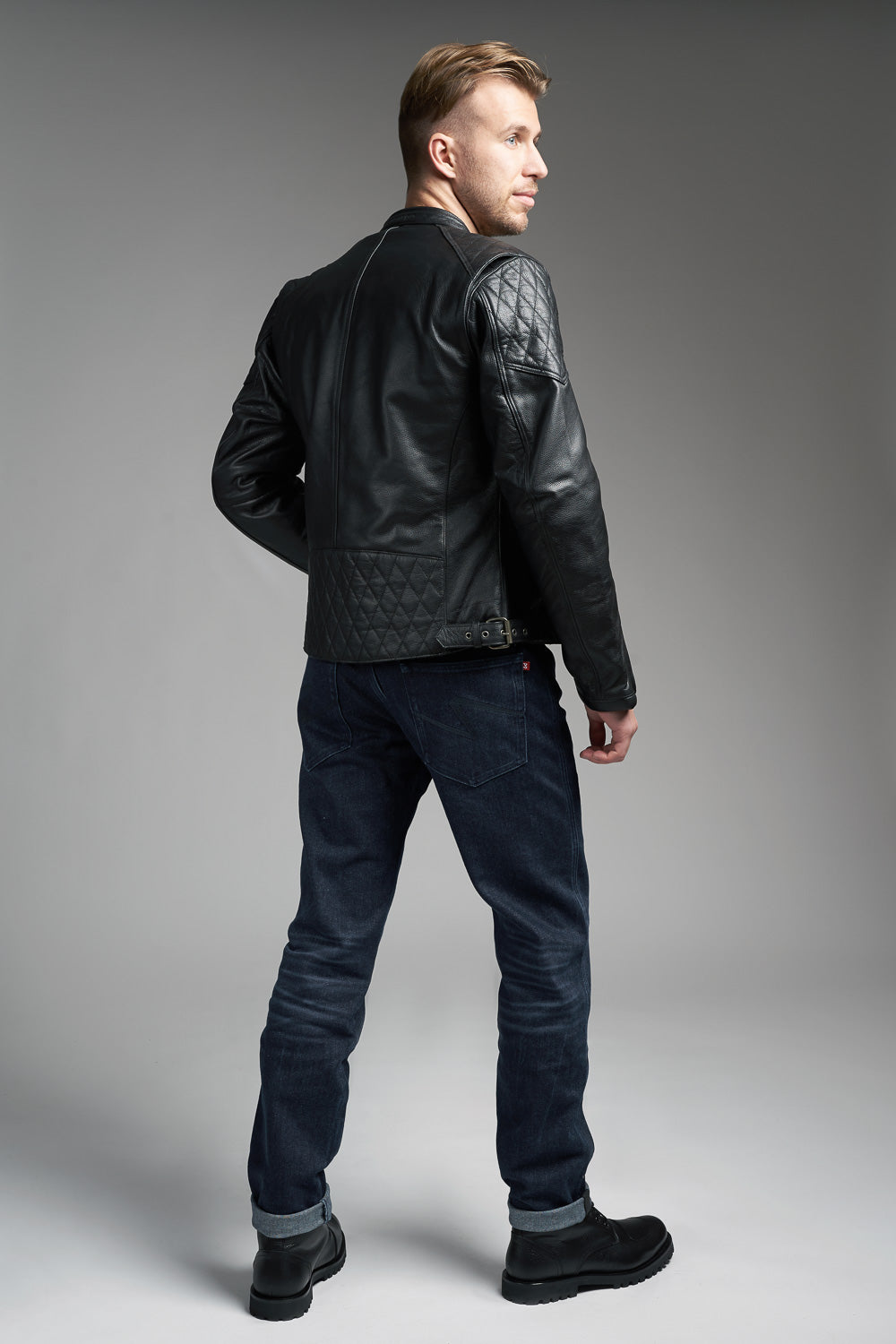 TWIN LEATHER JACKET BLACK - Men’s Leather Motorcycle Jacket Pando Moto