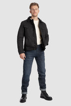 HUSKY JACKET BLACK – Sherpa Trucker Motorcycle Jacket Unisex Pando Moto