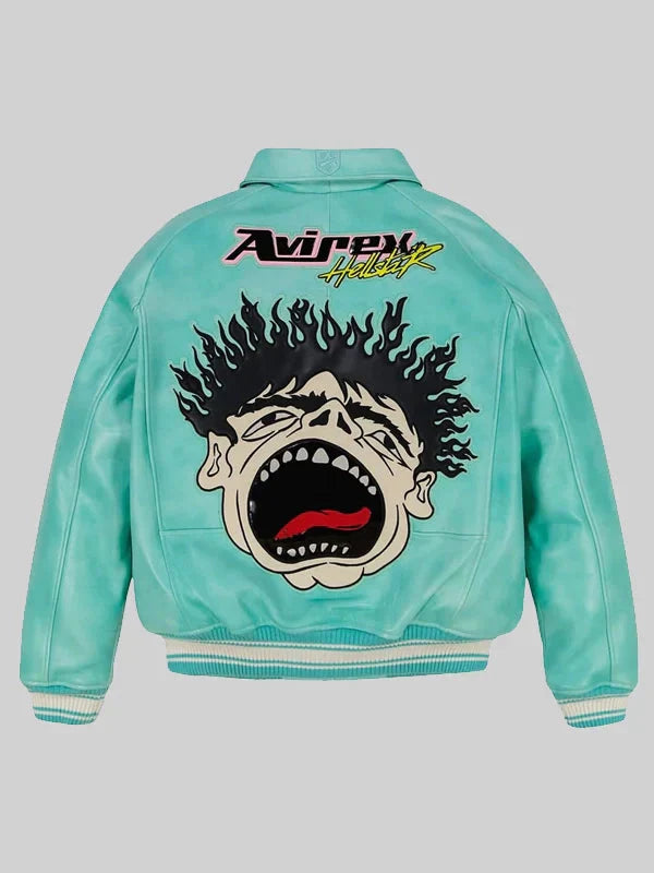 Hellstar x Avirex Leather Vintage Racing Jacket Ex Race Gear