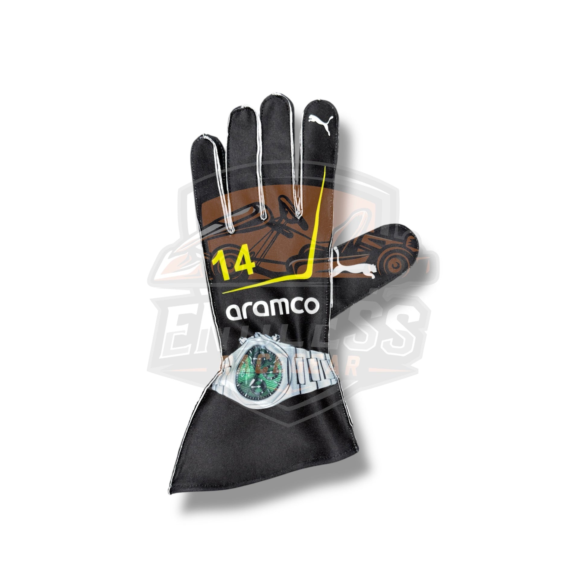 2026 Aston Martin Aramco Formula One Team Racing Replica Gloves Endless Racegear