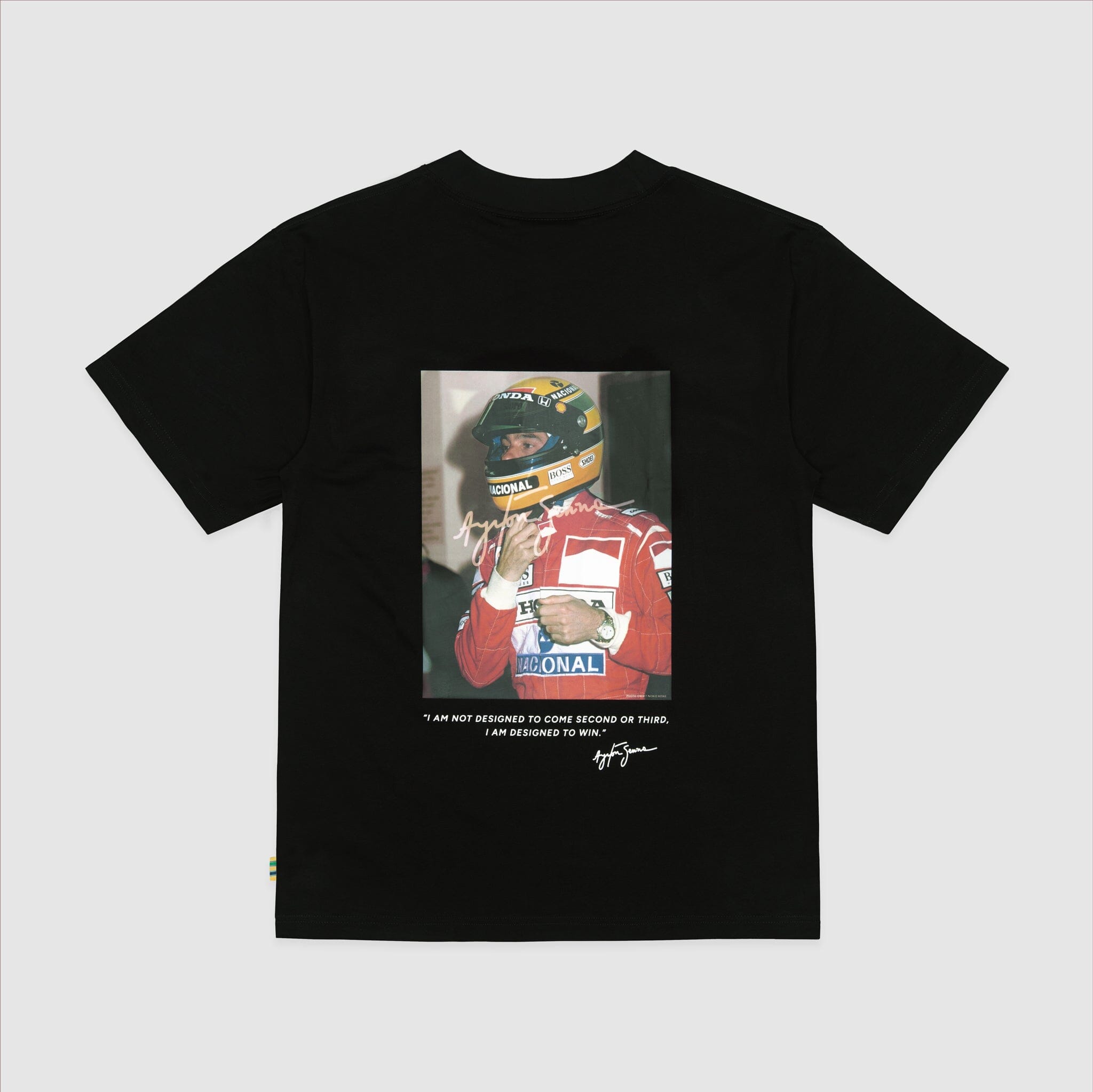 Ayrton Senna F1 x Tag Heuer 88 T-Shirt - White/Black T-shirts Ayrton Senna XS Black 