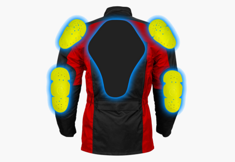 BGA Avalanche Water Resistant Textile Jacket Red Black