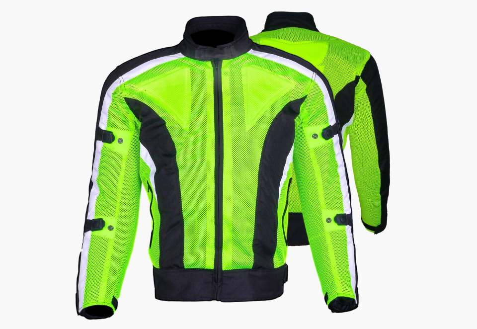 BGA Chicane Black/Green Summer Mesh Motorcycle Jacket Breathable & Armoured