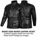 BGA Trail Master Vintage Waxed Leather Touring Jacket Long Coat