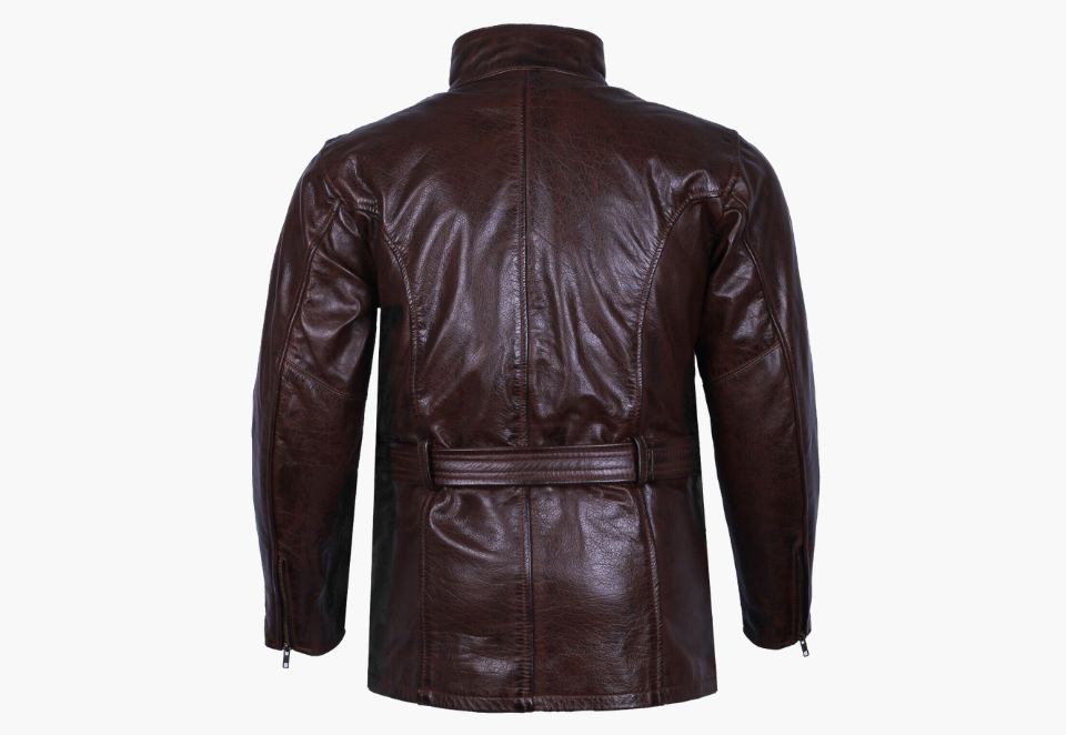 BGA Trail Master Vintage Waxed Leather Touring Jacket Long Coat