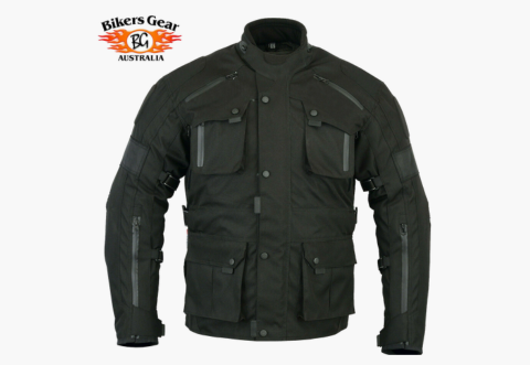 BGA Velocity Water Resistant Cordura Motorcycle Jacket Black CE Armoured