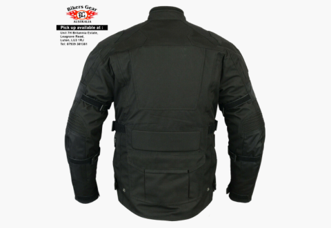 BGA Velocity Water Resistant Cordura Motorcycle Jacket Black CE Armoured