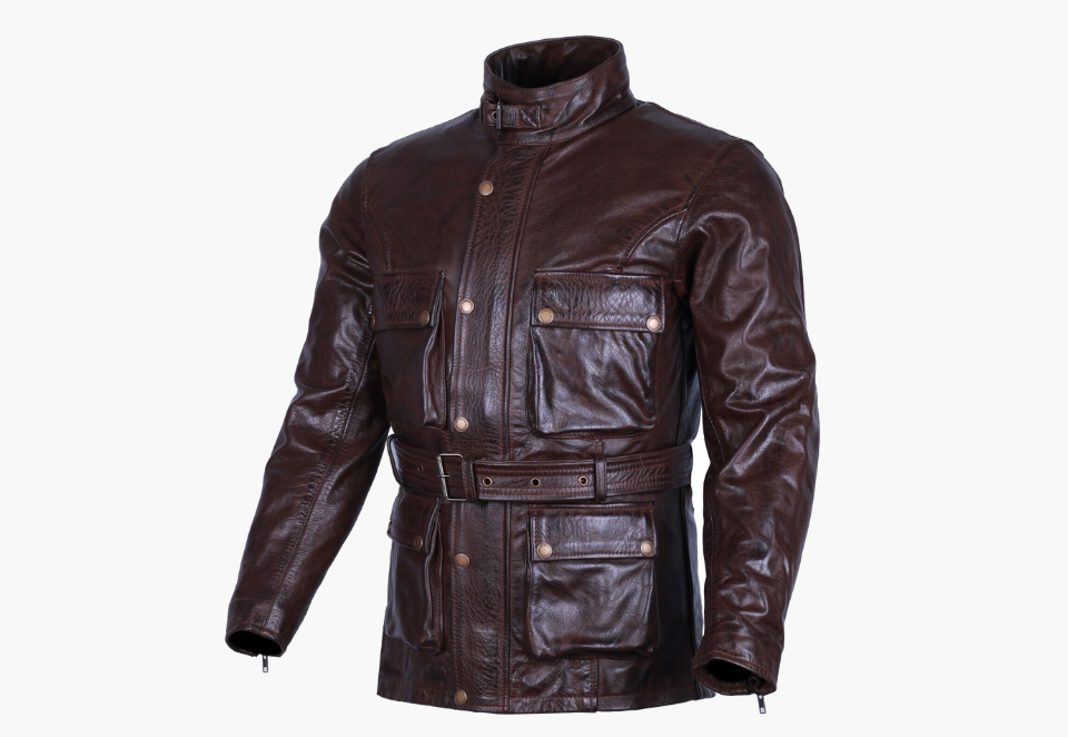 BGA Trail Master Vintage Waxed Leather Touring Jacket Long Coat