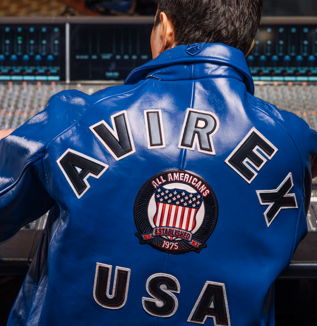 Shop Genuine Avirex Cobalt Leather Bomber Jackets – sale rfxleatherofficial