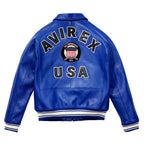 Purchase Best Genuine Style Mazarine Blue Avirex Leather Fashion Jackets For Sale rfxleatherofficial