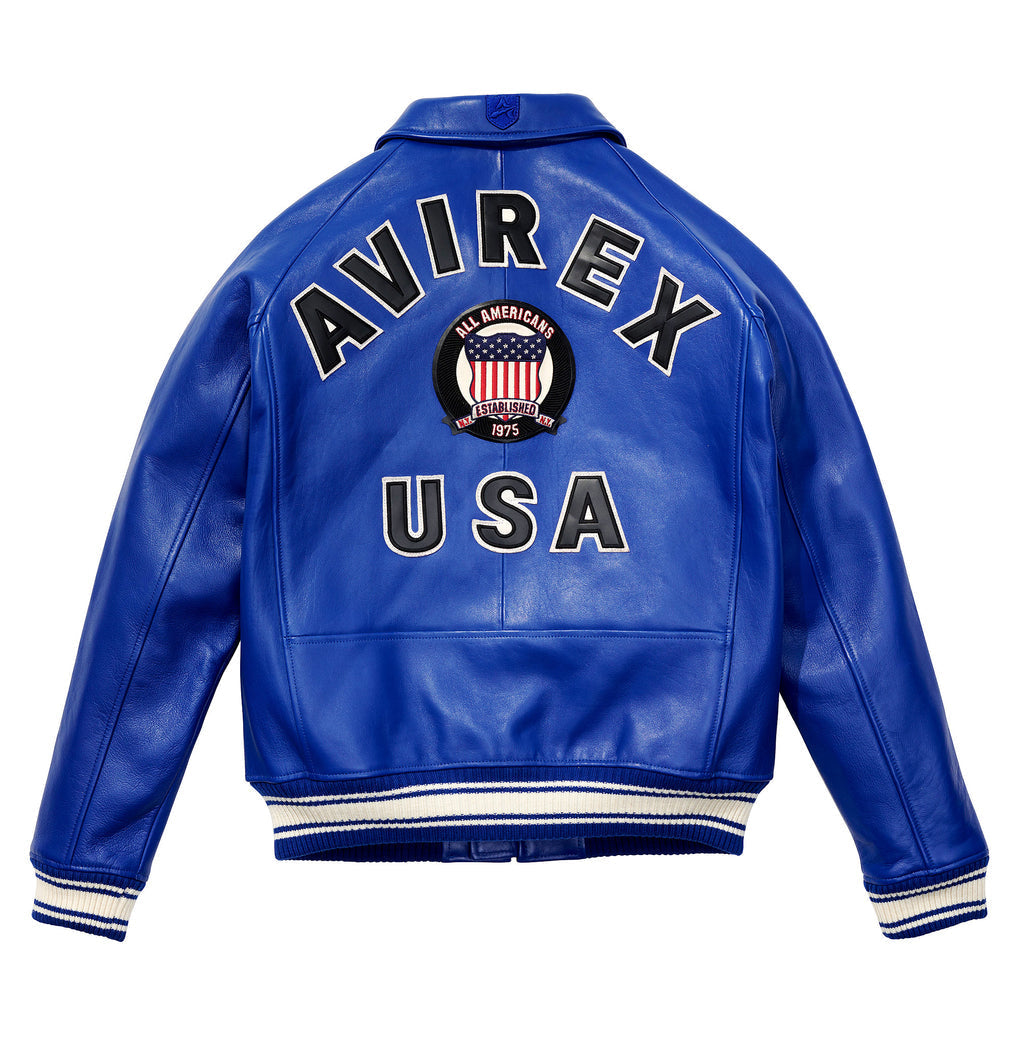 Purchase Best Genuine Style Mazarine Blue Avirex Leather Fashion Jackets For Sale rfxleatherofficial