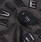 Buy Best Style Black Ostrich Fashion Bomber Avirex Leather Jackets For Mens rfxleatherofficial