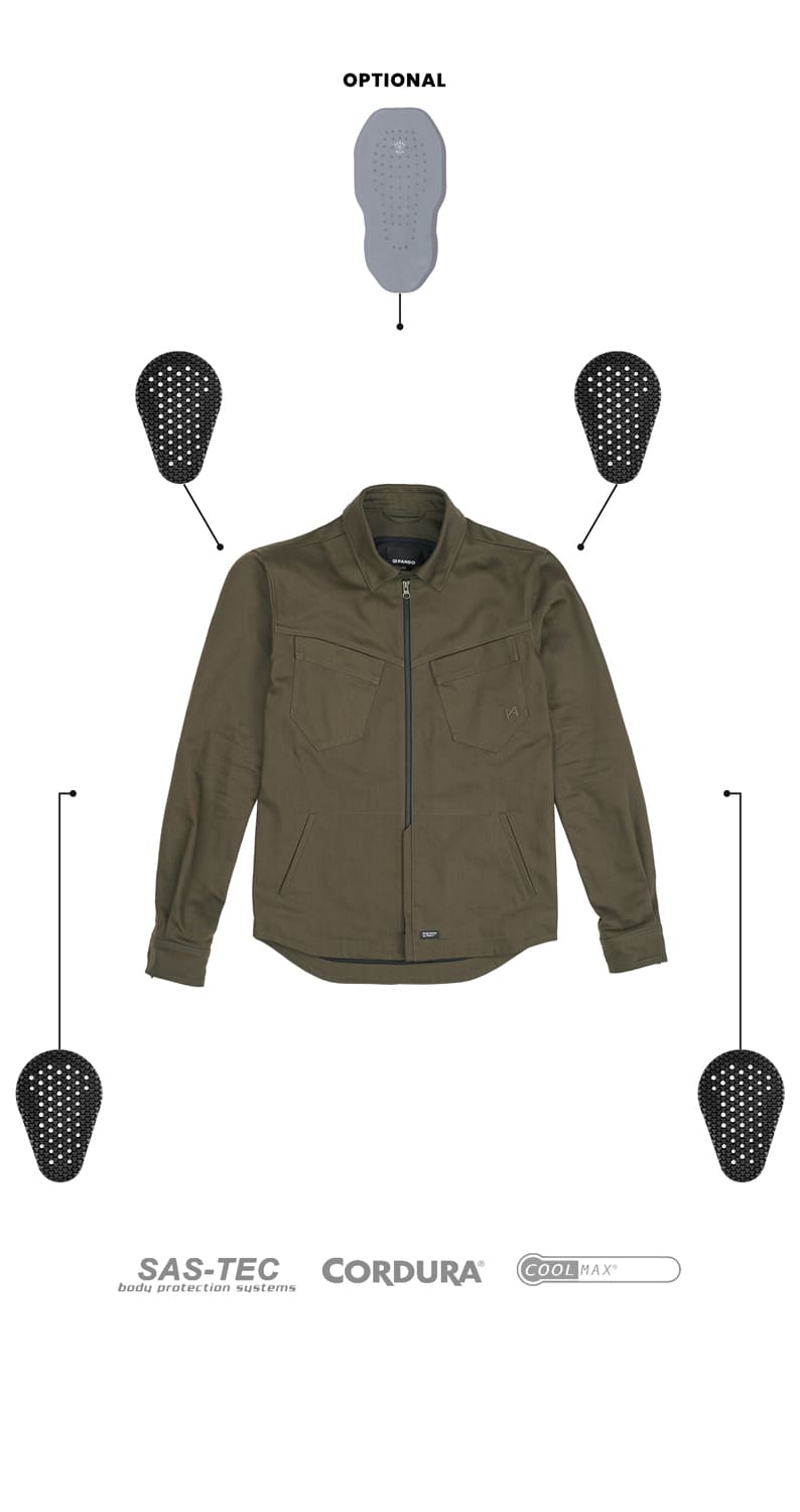 CAPO COR 02 – Motorcycle Shirt for Men Slim-Fit Cordura® Pando Moto