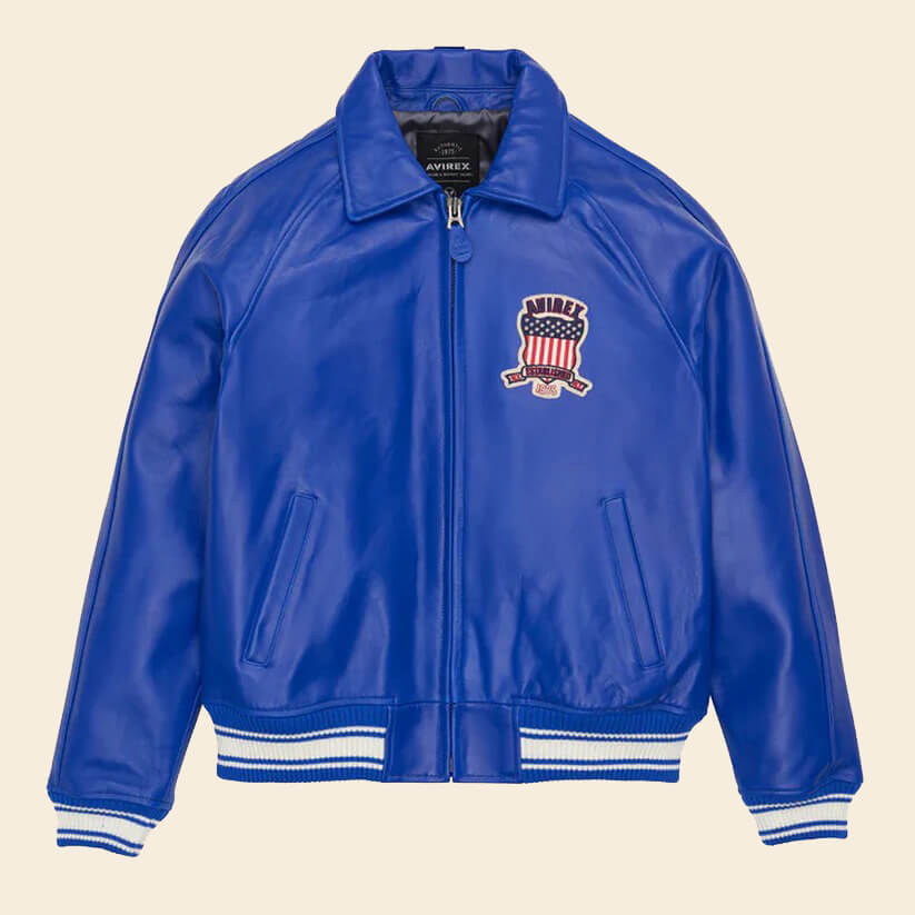 Cobalt Avirex Leather Icon bomber Jacket Endless Racegear