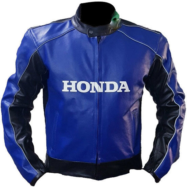 Cowhidea Honda Blue Racing Motorbike Leather Jacket 3A MOTO LEATHER