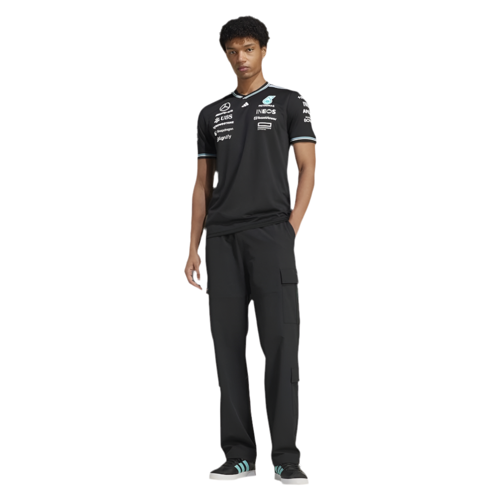 2025 Mercedes AMG Petronas adidas Authentic Team Driver T-Shirt - Black Endless Racegear
