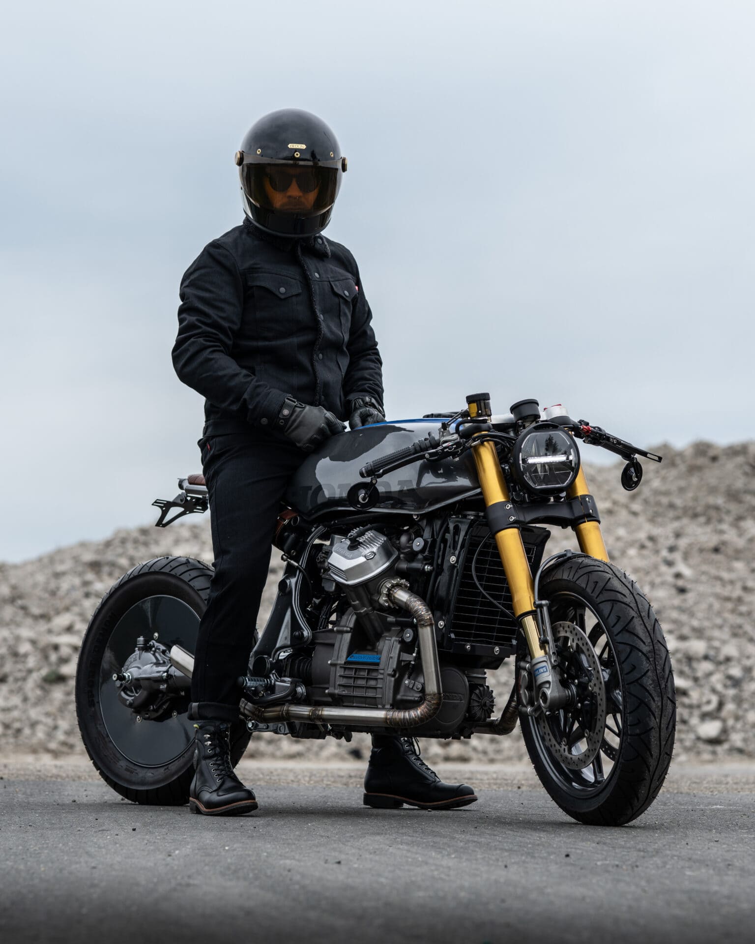 HUSKY JACKET BLACK – Sherpa Trucker Motorcycle Jacket Unisex Pando Moto
