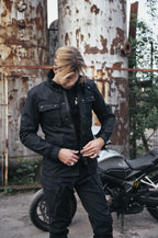 M65 WP JACKET BLACK - Slim-Fit Waterproof Motorcycle Jacket Pando Moto