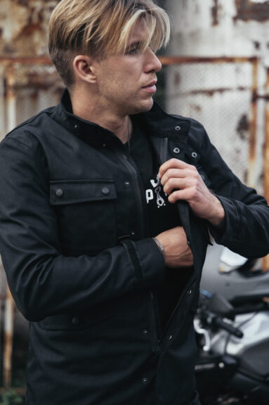 M65 WP JACKET BLACK - Slim-Fit Waterproof Motorcycle Jacket Pando Moto