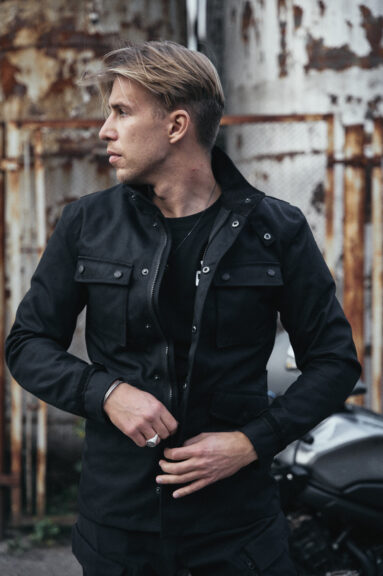 M65 WP JACKET BLACK - Slim-Fit Waterproof Motorcycle Jacket Pando Moto