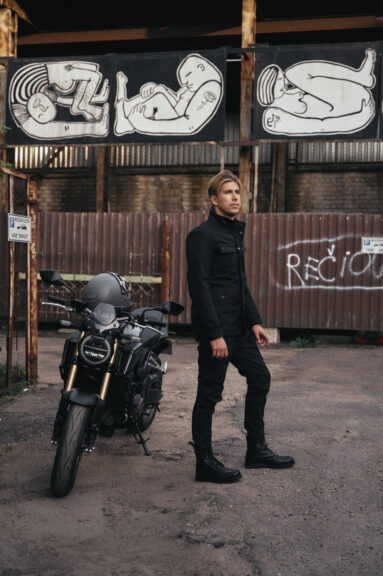 M65 WP JACKET BLACK - Slim-Fit Waterproof Motorcycle Jacket Pando Moto