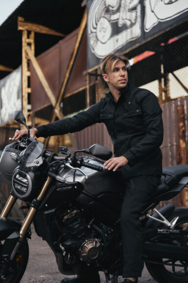 M65 WP JACKET BLACK - Slim-Fit Waterproof Motorcycle Jacket Pando Moto