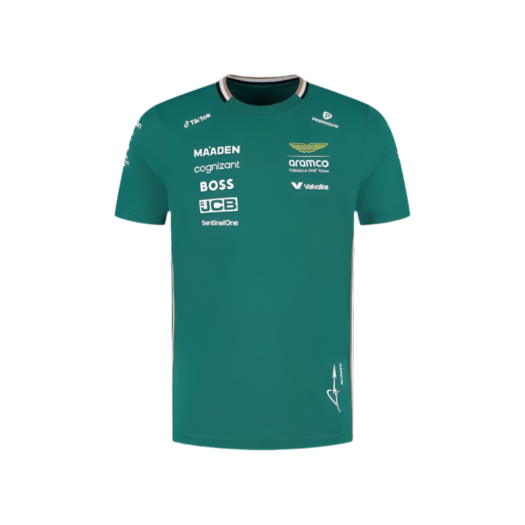 Aston Martin Aramco Cognizant F1 2025 Fernando Alonso Team Driver T-Shirt Endless Racegear