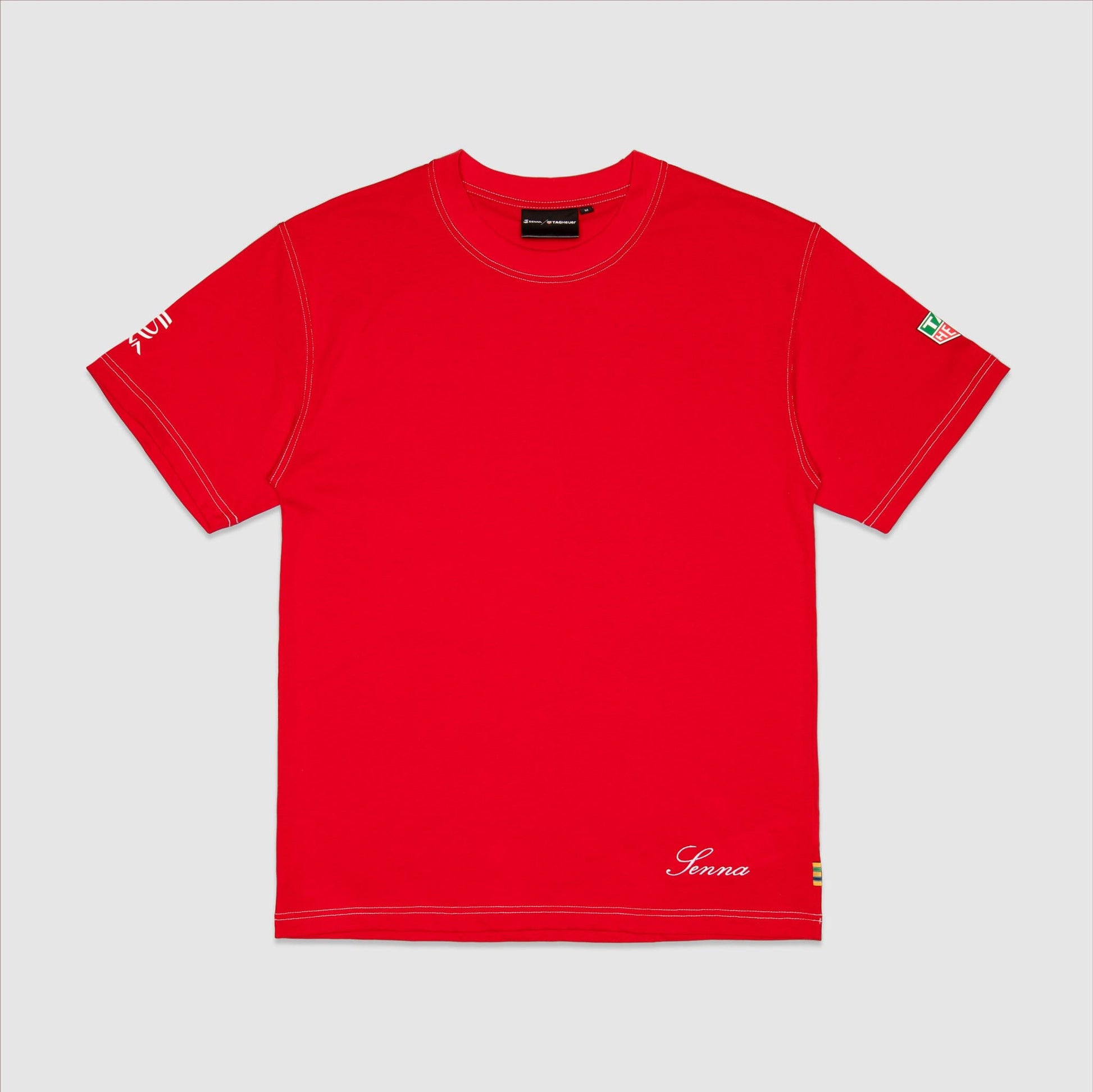 Ayrton Senna F1 x Tag Heuer Oversized Racing T-Shirt - Red Endless Racegear