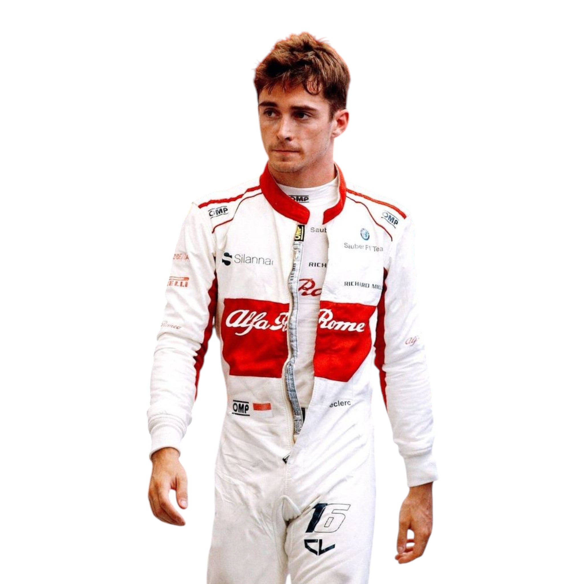 2018 Charles Leclerc Alfa Romeo Sauber F1 Suit logo detail Endless Racegear