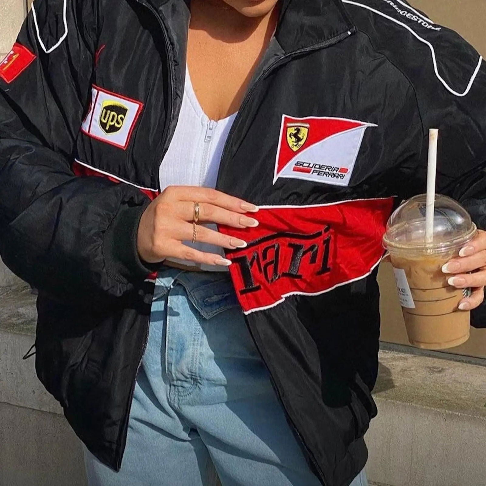 Ferrari F1 Vintage Black Jacket | Classic Motorsport Apparel - Endless Racegear