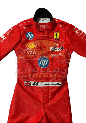 2025 Scuderia Ferrari Lewis Hamilton HP F1 Team Monza GP Replica Race Suit Endless Racegear