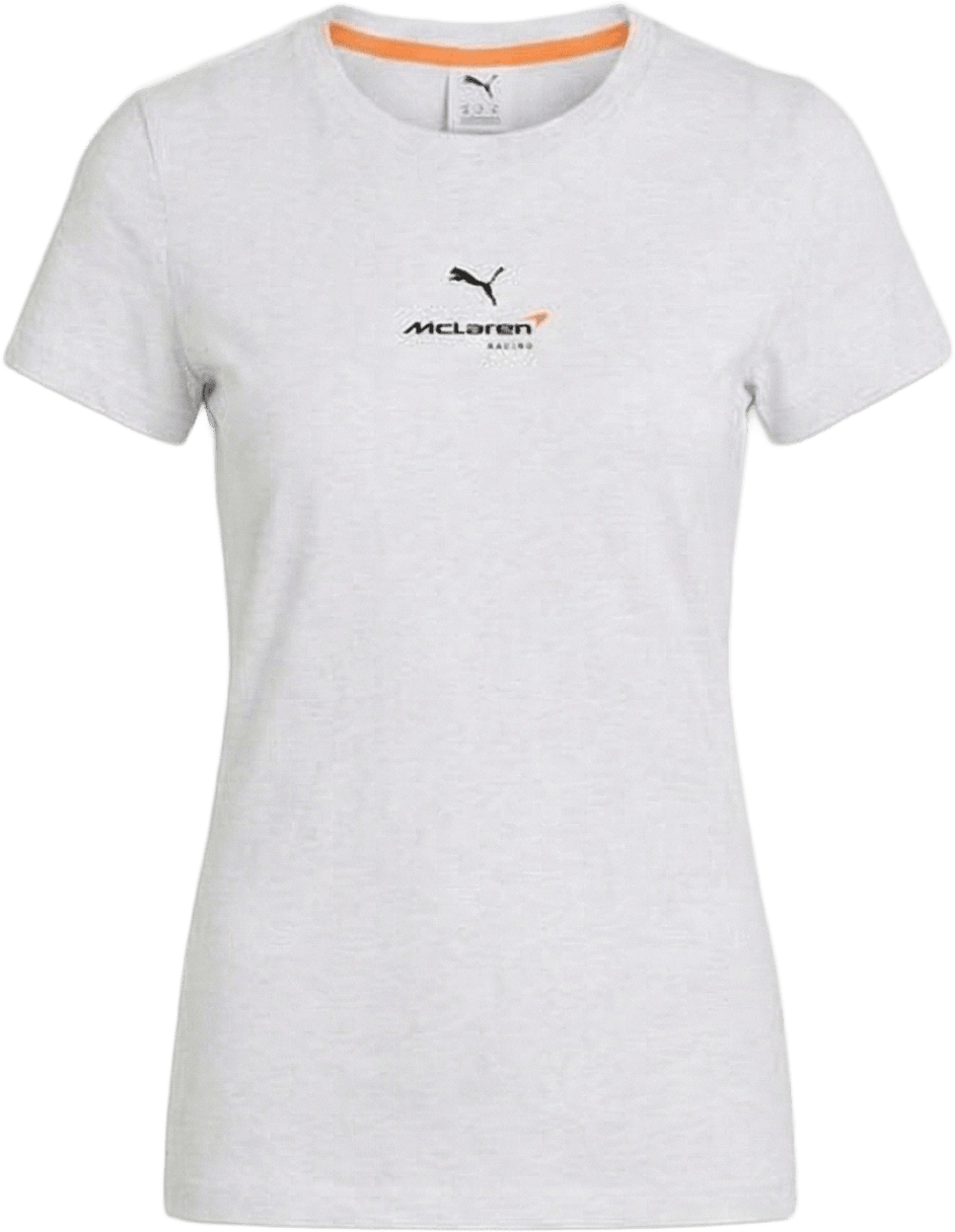 McLaren F1 Women's Core Essentials T-Shirt - Puma Black/White Glow Heather T-shirts McLaren XS White 