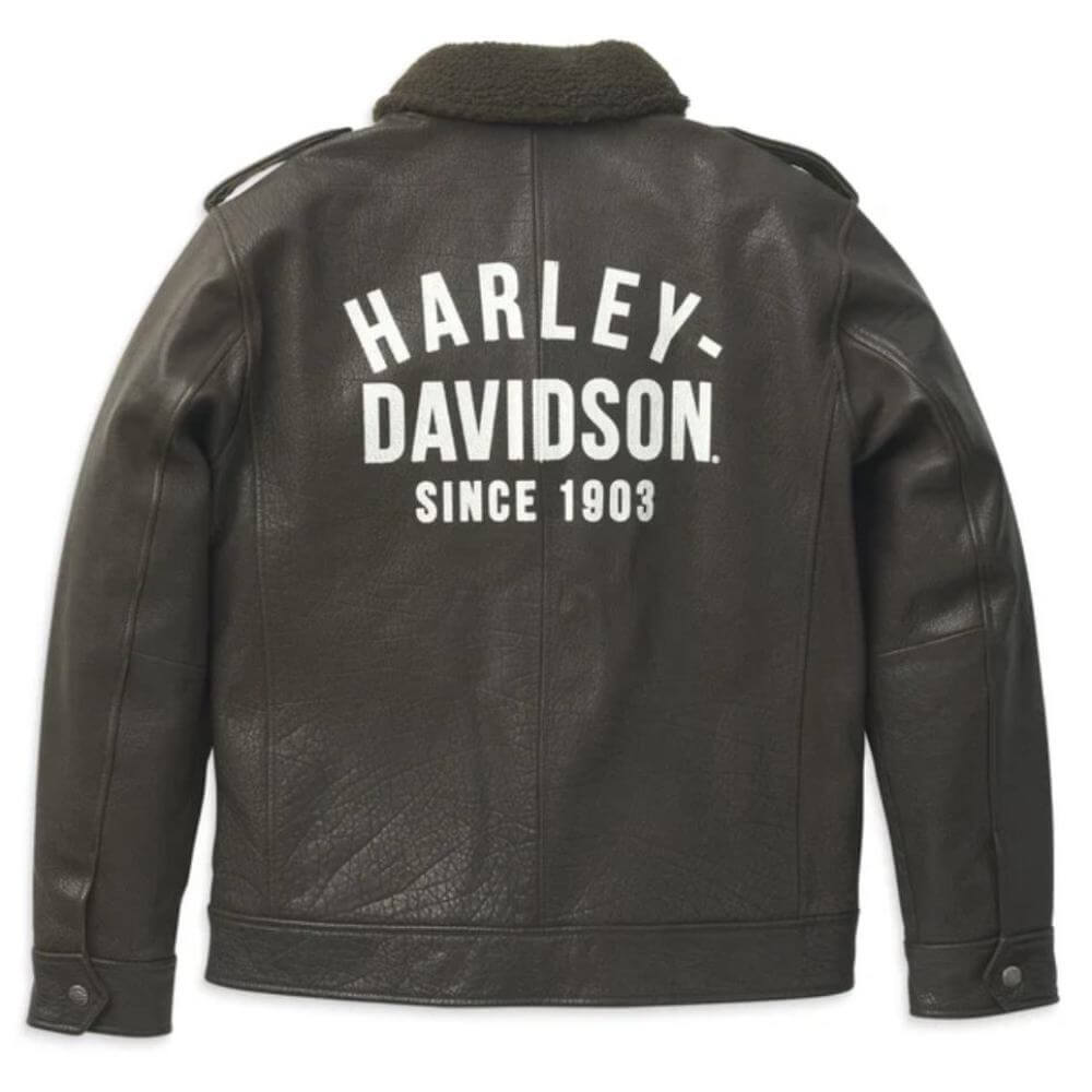 Harley-Davidson Men's Auer Sherpa Collar Leather Jacket - Endless Racegear