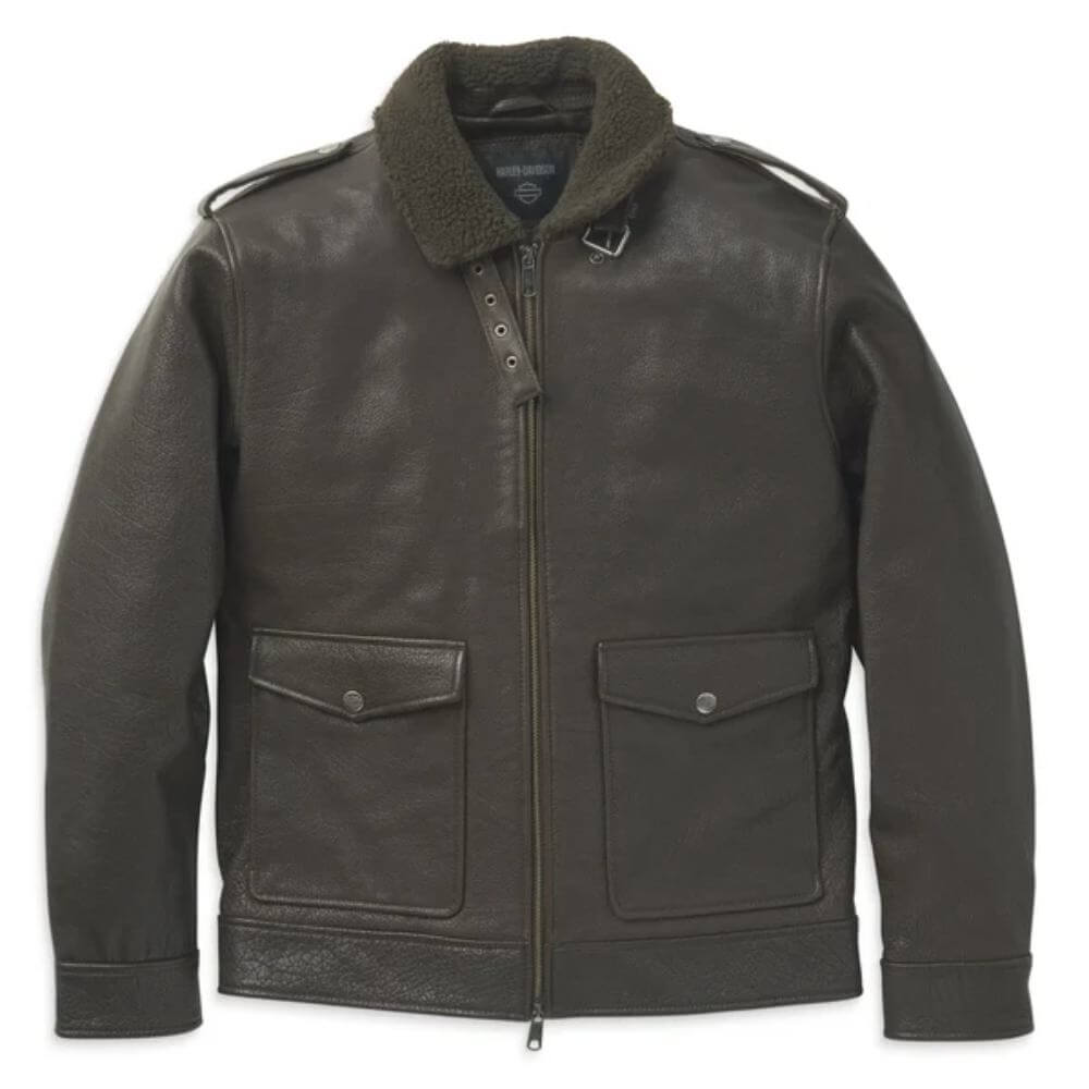 Harley-Davidson Men's Auer Sherpa Collar Leather Jacket - Endless Racegear