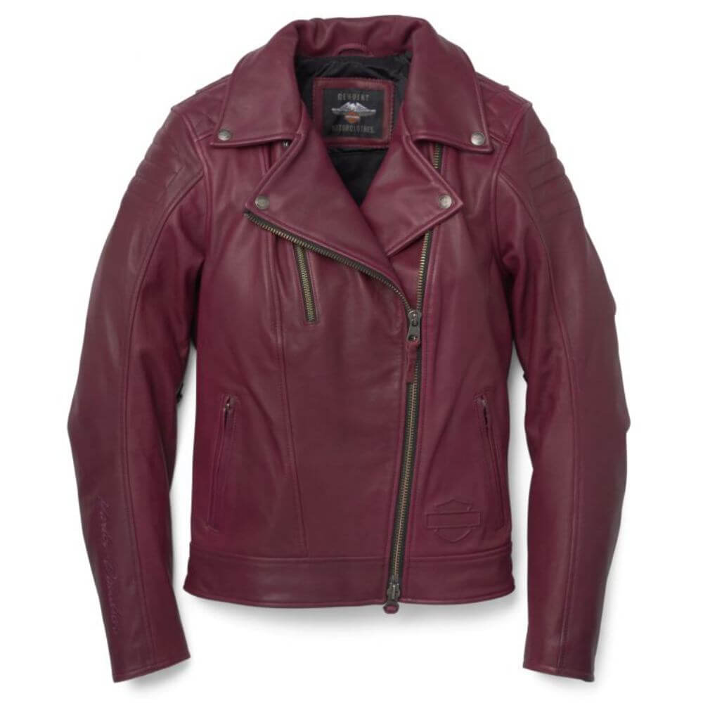 Harley-Davidson Women's Bezel Biker Collar Leather Riding Jacket Endless Racegear