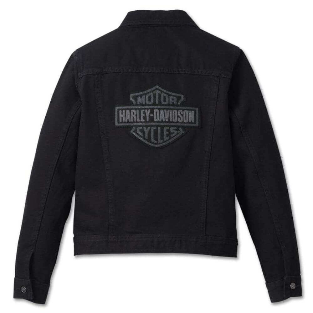 Harley-Davidson Women's Essential Bar & Shield Denim Jacket - Black Denim Harley-Davidson
