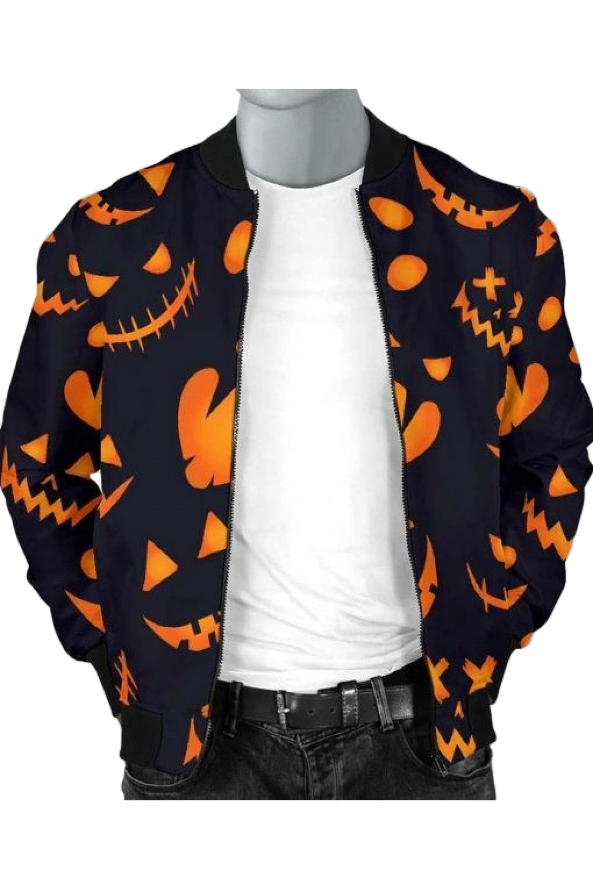 Halloween Pumpkins Pattern Black Jacket – Spooky Seasonal Streetwear Endless Racegear
