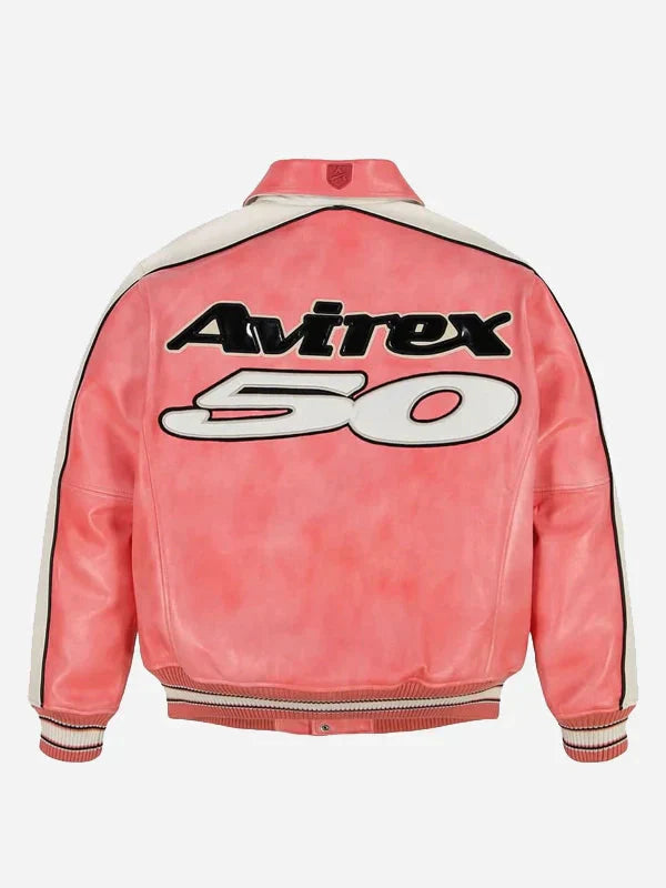 Hellstar x Avirex Leather Vintage Racing Jacket Ex Race Gear