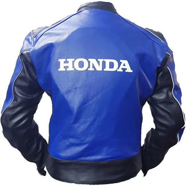 Cowhidea Honda Blue Racing Motorbike Leather Jacket 3A MOTO LEATHER