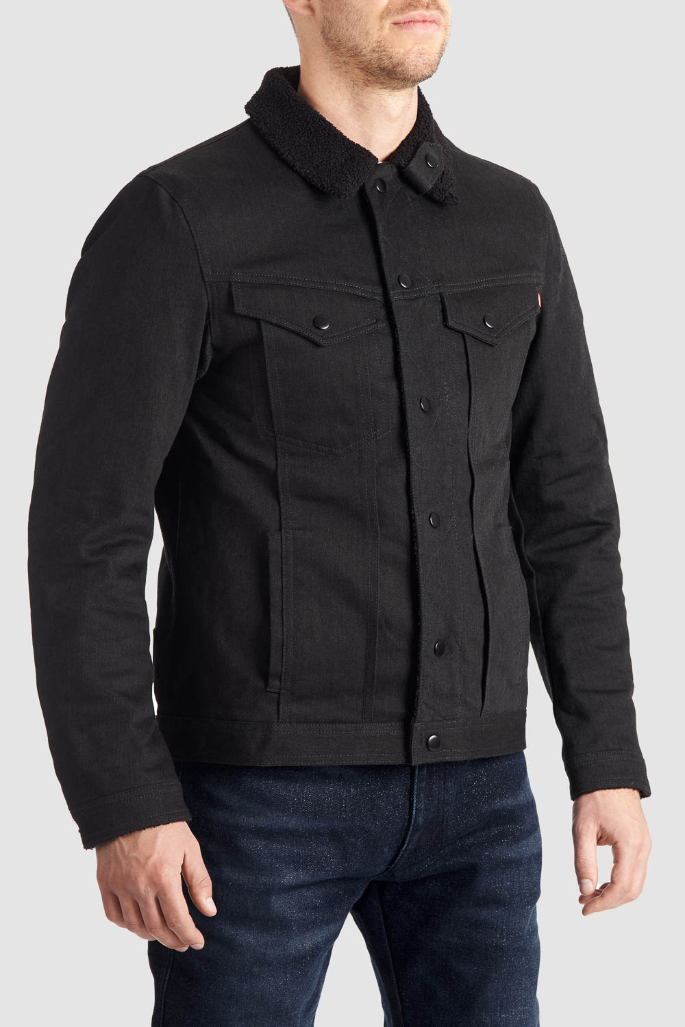 HUSKY JACKET BLACK – Sherpa Trucker Motorcycle Jacket Unisex Pando Moto