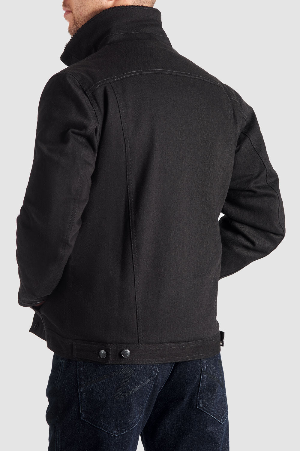 HUSKY JACKET BLACK – Sherpa Trucker Motorcycle Jacket Unisex Pando Moto