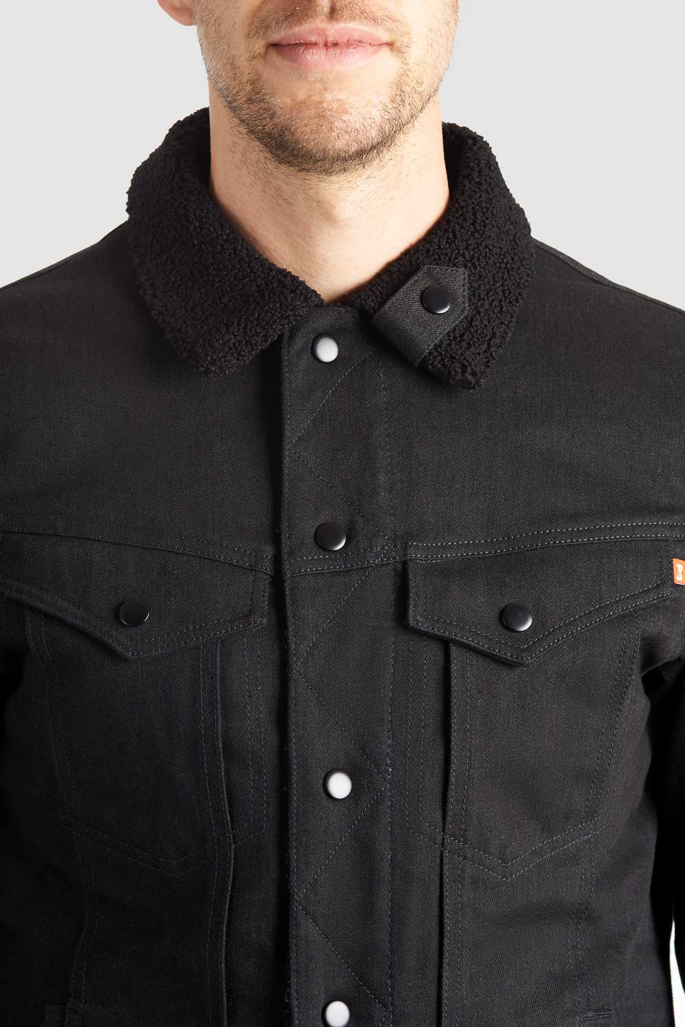 HUSKY JACKET BLACK – Sherpa Trucker Motorcycle Jacket Unisex Pando Moto