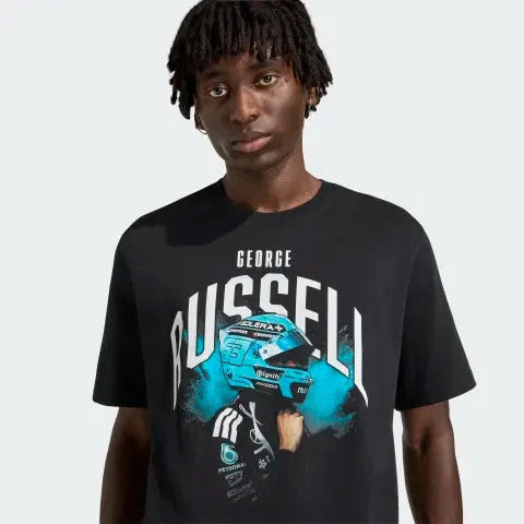 Mercedes - AMG Petronas Formula One George Russell Men's Graphic T-Shirt - Black Mercedes AMG Petronas