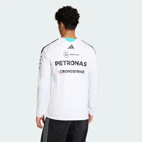 Mercedes - AMG Petronas Formula One 2026 Men's Team Long Sleeve Jersey T-Shirt - Black/White Mercedes AMG Petronas