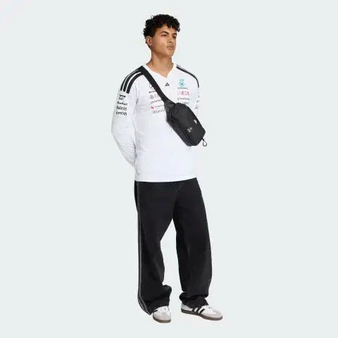 Mercedes - AMG Petronas Formula One 2026 Men's Team Long Sleeve Jersey T-Shirt - Black/White Mercedes AMG Petronas