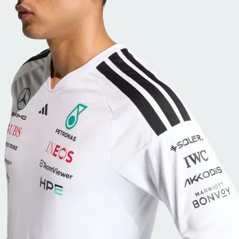 Mercedes - AMG Petronas Formula One 2026 Men's Team Long Sleeve Jersey T-Shirt - Black/White Mercedes AMG Petronas