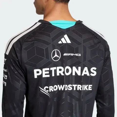 Mercedes - AMG Petronas Formula One 2026 Men's Team Long Sleeve Jersey T-Shirt - Black/White Mercedes AMG Petronas