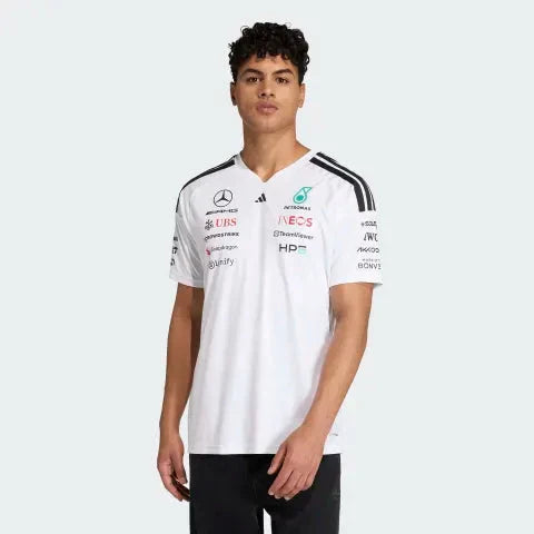 Mercedes - AMG Petronas Formula One 2026 Men's Team Jersey T-Shirt - White/Black Mercedes AMG Petronas