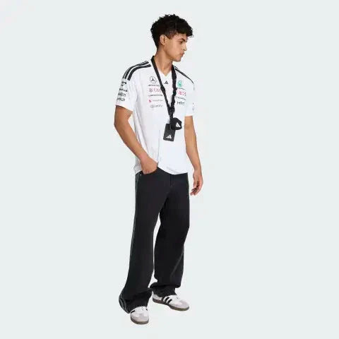 Mercedes - AMG Petronas Formula One 2026 Men's Team Jersey T-Shirt - White/Black Mercedes AMG Petronas